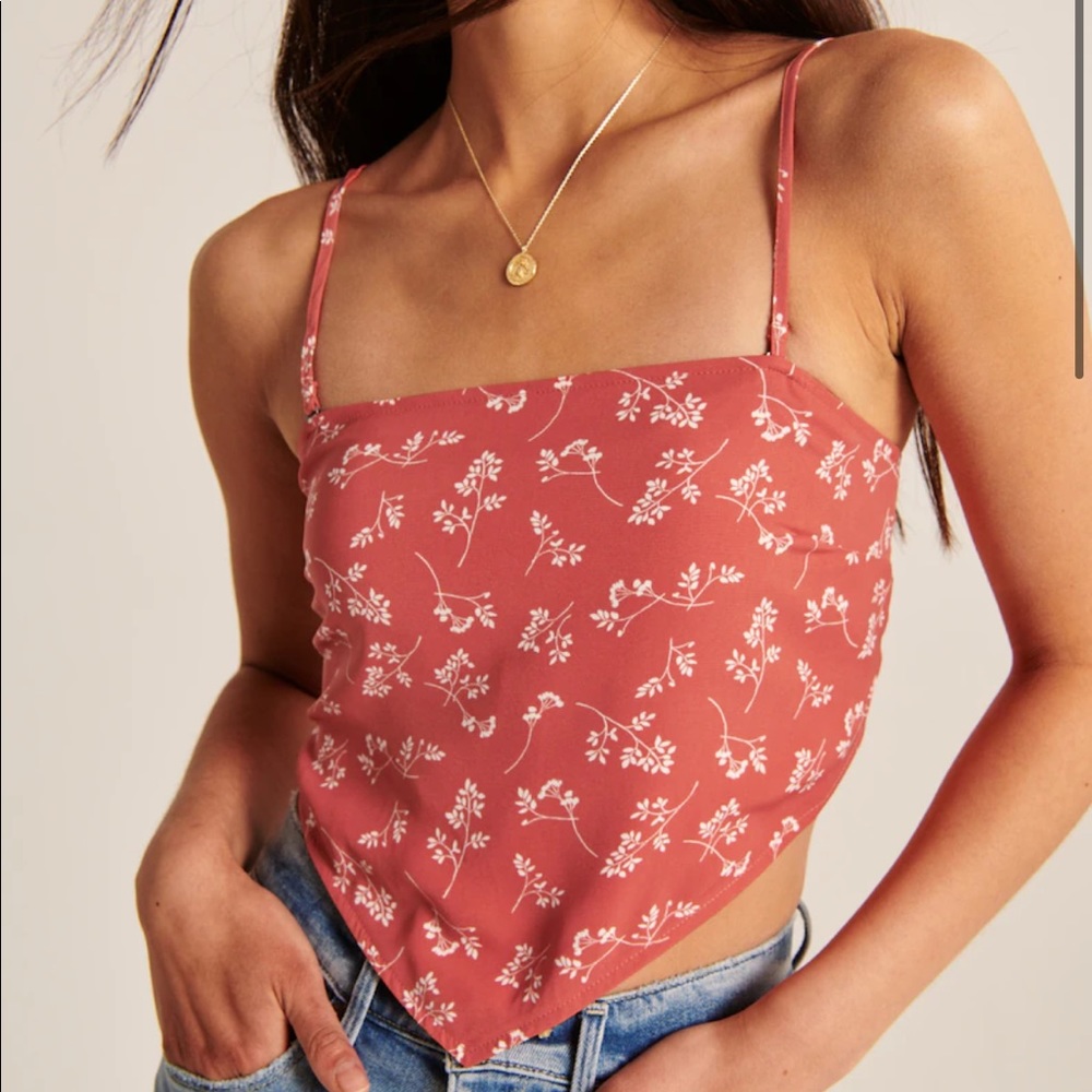 Abercrombie scarf top bandana top red